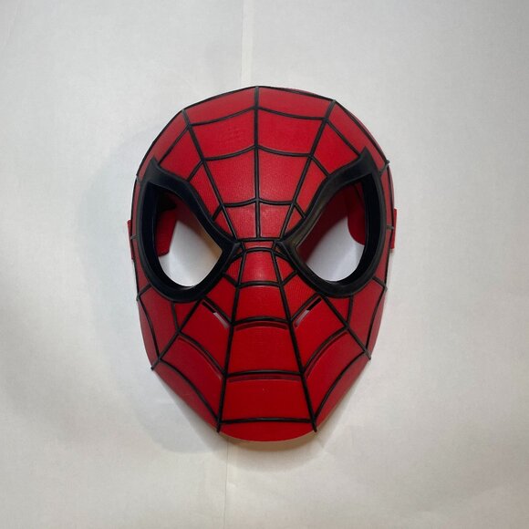 Spiderman Mask Youth Marvel 2010 Hard Plastic Adjustable Hook and Loop Strap - Picture 1 of 6